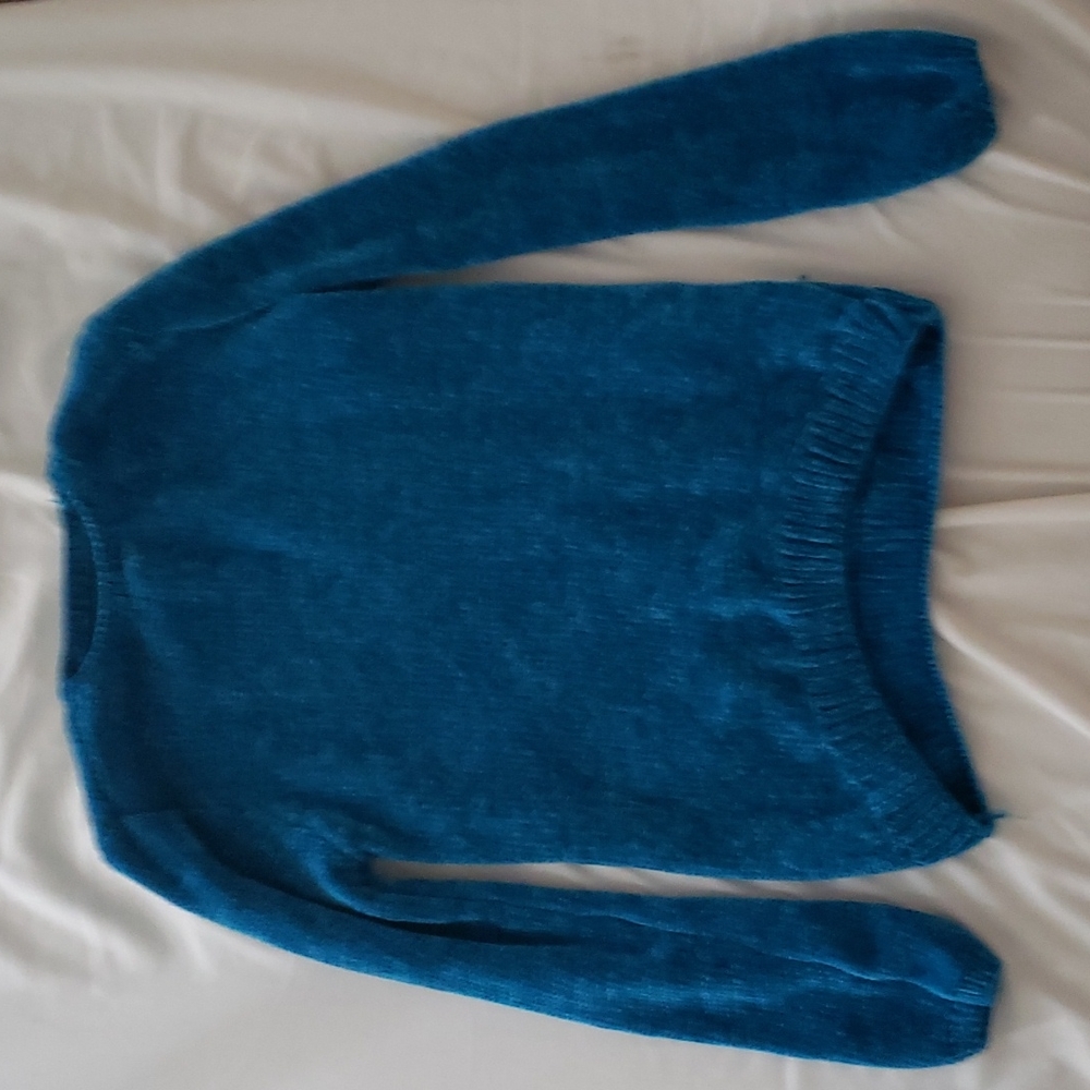 Dark teal, super soft sweater.